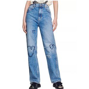 Sandro Patty jeans w heart embroidery